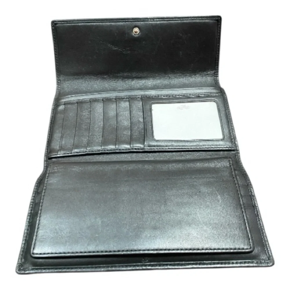 Vintage Coach Black And  Gray Legacy Trifold Signature Wallet